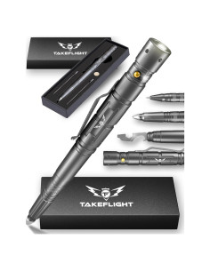Bolígrafo Táctico TF TAKEFLIGHT con Linterna y Rompevidrios