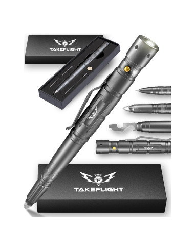 Bolígrafo Táctico TF TAKEFLIGHT con Linterna y Rompevidrios