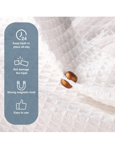 4 Alfileres Magnéticos para Hijab XIHIRCD - 1.27 cm - Mate