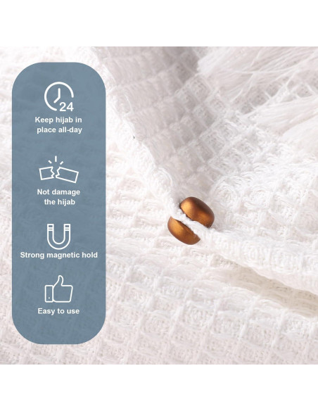 4 Alfileres Magnéticos para Hijab XIHIRCD - 1.27 cm - Mate