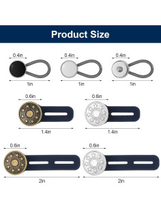 Extensores de Botones para Jeans WILLBOND 24 Piezas Ajustables 2