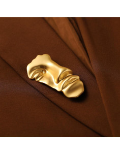 Broche de Máscara Vintage Dorado de Metal para Adultos 2