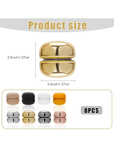 8 Alfileres Magnéticos para Hijab XIHIRCD - Cierre Fuerte 1.27cm 2