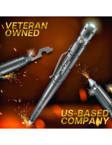 Bolígrafo Táctico TF TAKEFLIGHT con Linterna y Rompevidrios