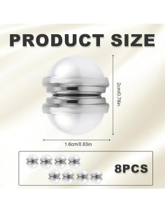 8 Pesos Magnéticos de Perlas para Velo de Boda Plata 2