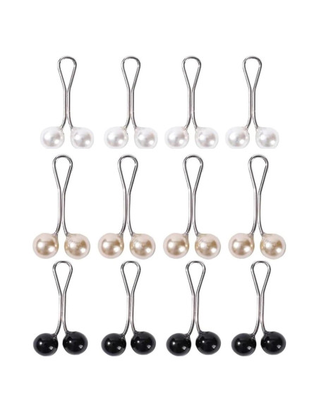 12 Pinzas de Perlas Multicolor para Bufanda Galepromot