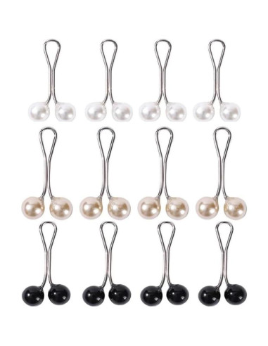 12 Pinzas de Perlas Multicolor para Bufanda Galepromot