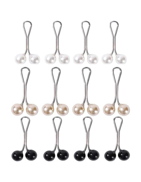 12 Pinzas de Perlas Multicolor para Bufanda Galepromot