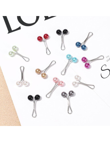 12 Pinzas de Perlas Multicolor para Bufanda Galepromot