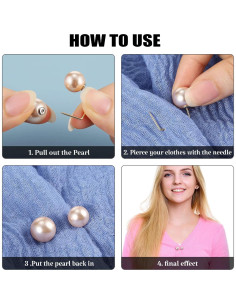 Alfileres de Perlas Artificiales WILLBOND - 6 Pcs Elegantes 2