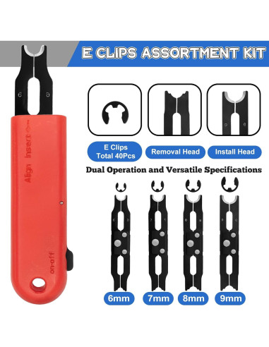 Kit Clips E Sopnom 4 Tamaños 6-9 mm con Herramienta