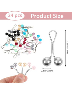 24 Alfileres de Hijab Sorcristy Multicolor 3.3 cm Perlas 2