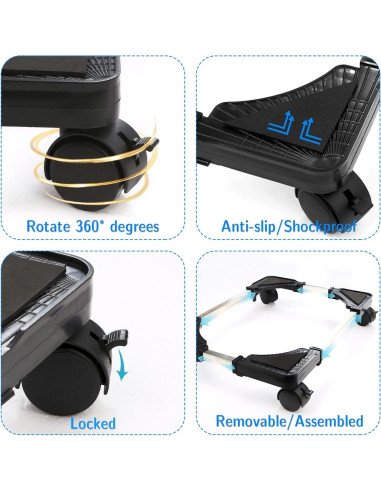 Soporte para CPU UCandy Ajustable con Ruedas y Antideslizante