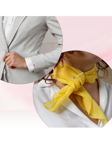 12 Alfileres de Hijab Larrel con Perlas Multicolor 1.6x3.1cm