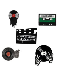 5 Piezas Pin de Esmalte Retro HUAQIGUO Tema Musical