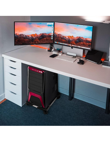 Soporte para CPU UCandy Ajustable con Ruedas y Antideslizante