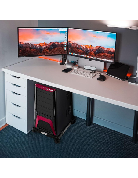 Soporte para CPU UCandy Ajustable con Ruedas y Antideslizante