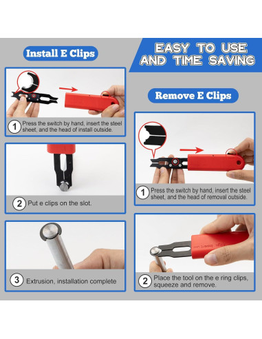 Kit Clips E Sopnom 4 Tamaños 6-9 mm con Herramienta