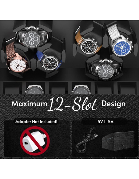Enrollador de Relojes Automáticos iFregga con Luz Azul, 4/6 Relojes