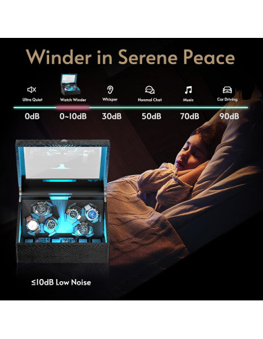 Enrollador de Relojes Automáticos iFregga con Luz Azul, 4/6 Relojes