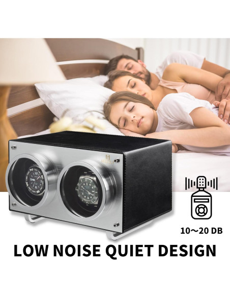 Winder Doble para Relojes Automáticos MOZSLY Negro 2 Relojes