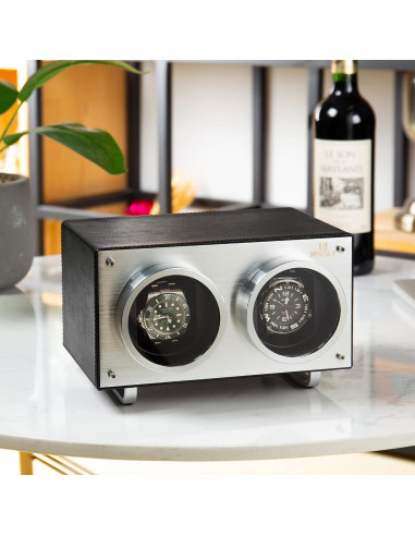 Winder Doble para Relojes Automáticos MOZSLY Negro 2 Relojes