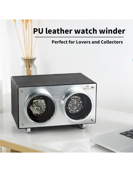 Winder Doble para Relojes Automáticos MOZSLY Negro 2 Relojes