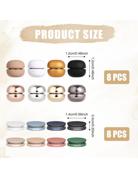 16 Alfileres Magnéticos para Hijab NQEUEPN - Multicolor