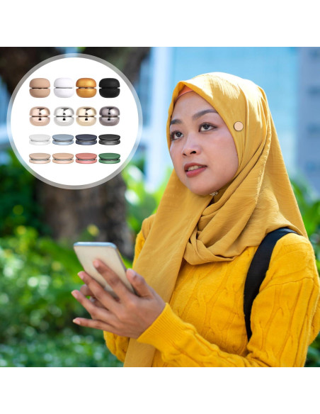 16 Alfileres Magnéticos para Hijab NQEUEPN - Multicolor