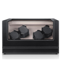 Enrollador de Relojes Automáticos 4 Relojes Negro PU