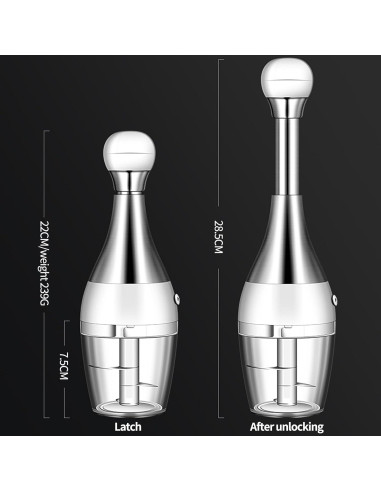 Mini Cortador de Ajo Genérico Acero Inoxidable 300g Manual