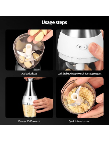 Mini Cortador de Ajo Genérico Acero Inoxidable 300g Manual