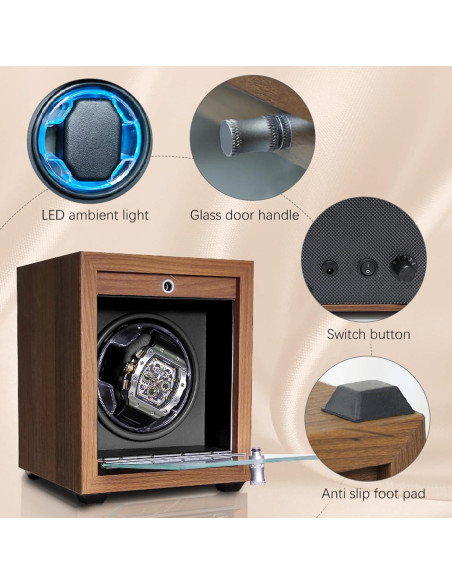 Enrollador de Reloj Automático Newymaking SKW162-B con Luz LED Enrollador de Reloj Automático Newymaking SKW162-B con Luz LED