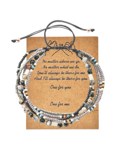 Tobillera Boho Trenzada con Cuentas para Mujeres Ajustable