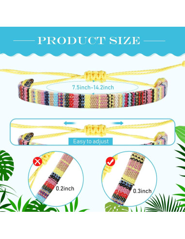 Yinkin Pulseras de Tobillo Bohemias Ajustables 18 Pcs Hechas a Mano