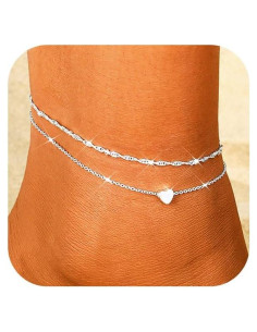 Tobillera de Plata Esterlina Ajustable para Mujeres - 20cm + 5cm