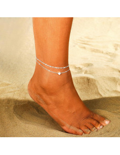 Tobillera de Plata Esterlina Ajustable para Mujeres - 20cm + 5cm 2