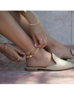 Pulsera de tobillo Boho GLBCC con cuentas coloridas 24.1 cm 2