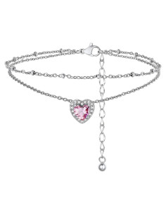 Tobillera de Acero Inoxidable FindChic con Piedra de Nacimiento