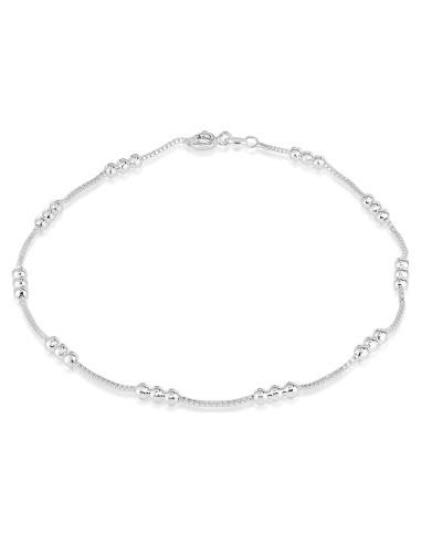 Cadena Tobillera de Plata Esterlina 925 Savlano 25.4 cm
