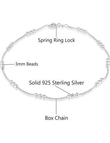 Cadena Tobillera de Plata Esterlina 925 Savlano 25.4 cm
