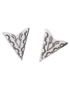 Puntas de Collar Grabadas Plata Antigua HHH - Unisex