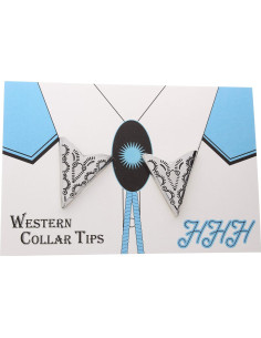 Puntas de Collar Grabadas Plata Antigua HHH - Unisex 2