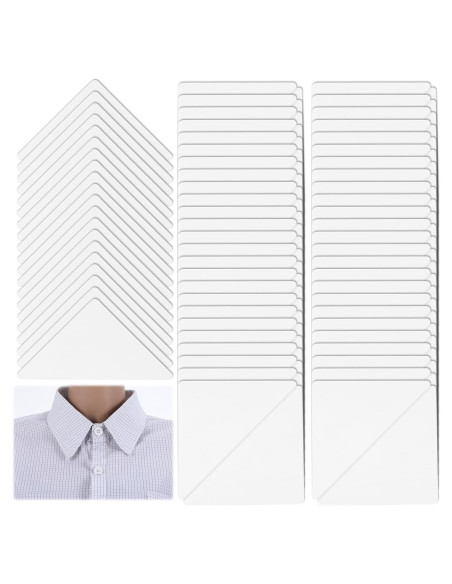 120 Soportes de Collar Transparentes Quilax para Camisas de Hombre