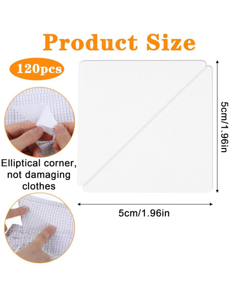 120 Soportes de Collar Transparentes Quilax para Camisas de Hombre