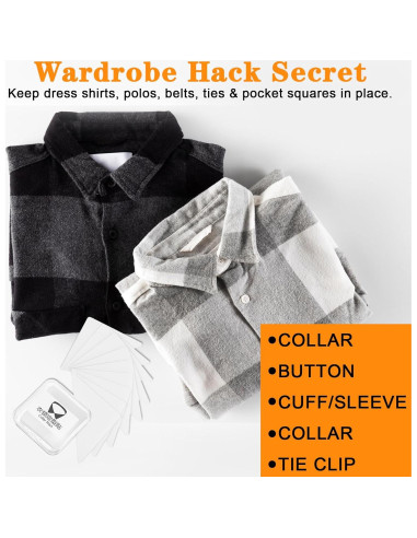 120 Soportes de Collar Transparentes Quilax para Camisas de Hombre