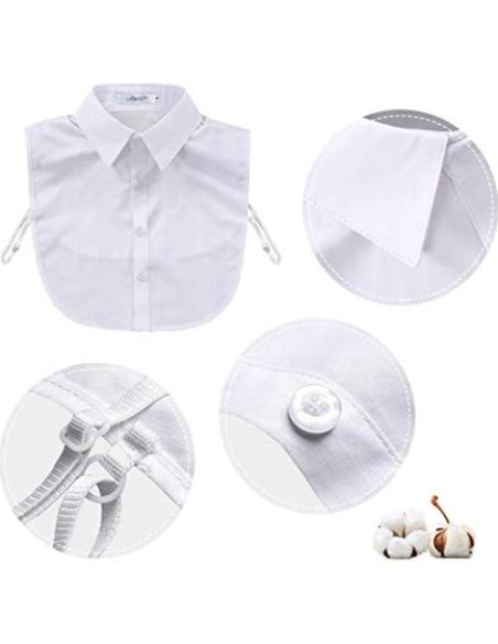 Collar Falso de Moda para Hombre Joyci Algodón Blanco