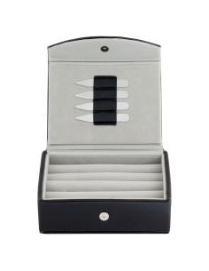 Caja de Almacenamiento de Gemelos Cuff-Daddy - Cuero Negro, 12 Pares