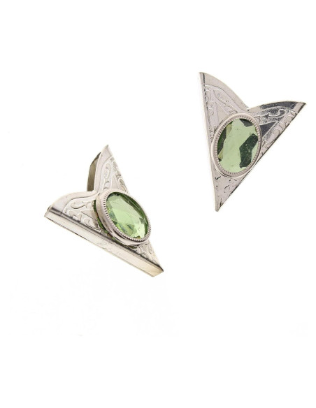 Puntas de Collar Acrílicas Verdes HHH - Acabado Plateado