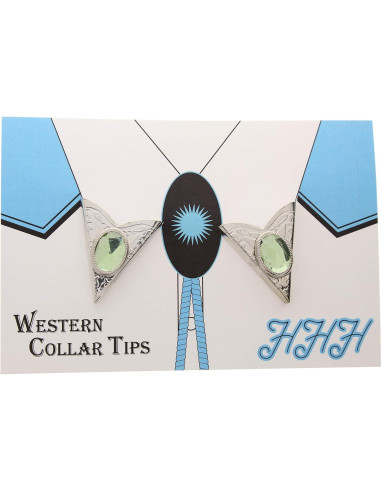 Puntas de Collar Acrílicas Verdes HHH - Acabado Plateado